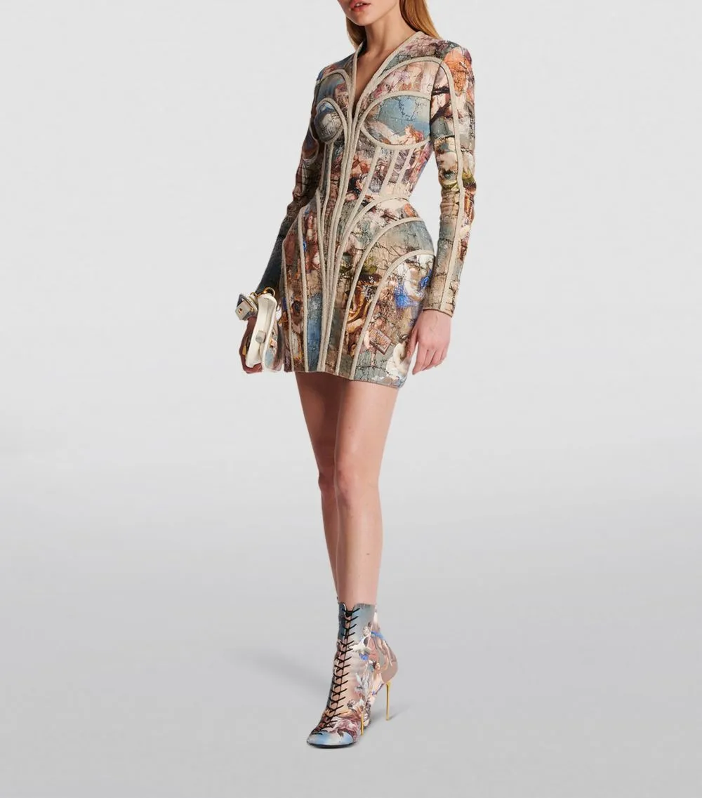 Rent Balmain Linen Corset Mini dress
