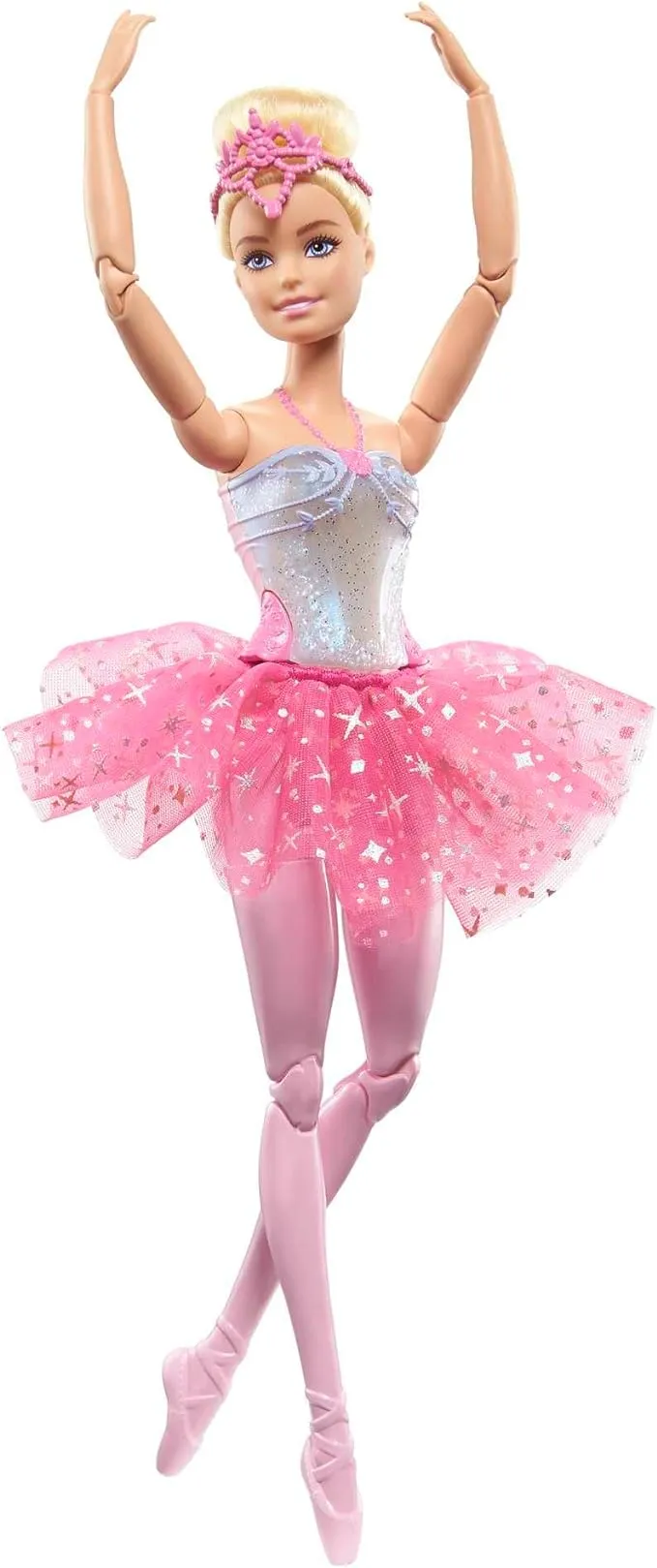 Rent Barbie Dreamtopia Twinkle Lights Ballerina Doll with Blonde Hair & Light-Up Feature Wearing Royal Headband & Pink Tutu