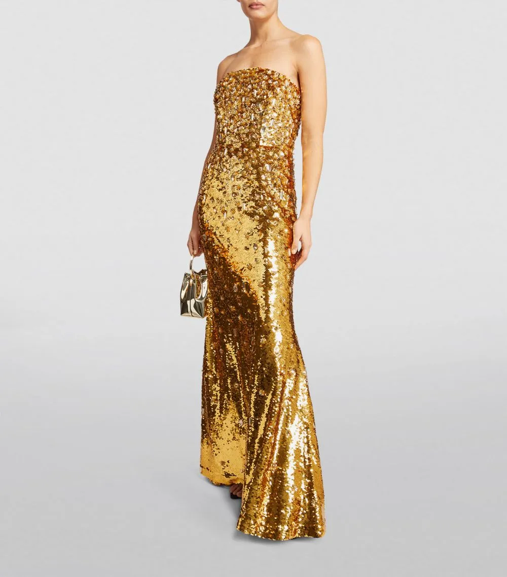 Rent Carolina Herrera Gold Sequin Gown