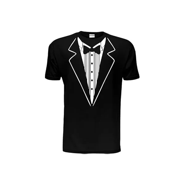 Rent Tuxedo Fancy Dress Novelty Joke Bow Tie T-Shirt