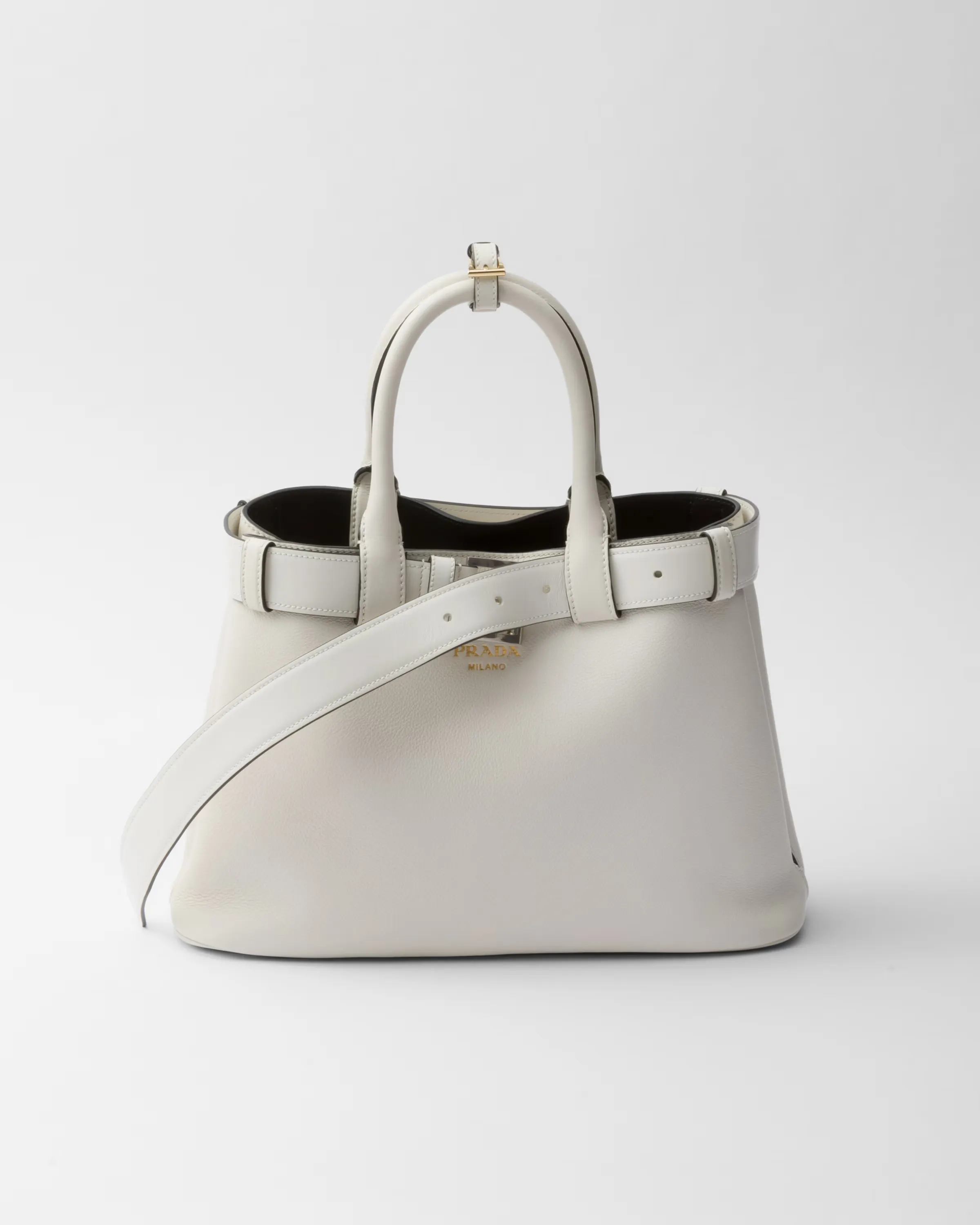 Rent White buckle belt Prada handbag